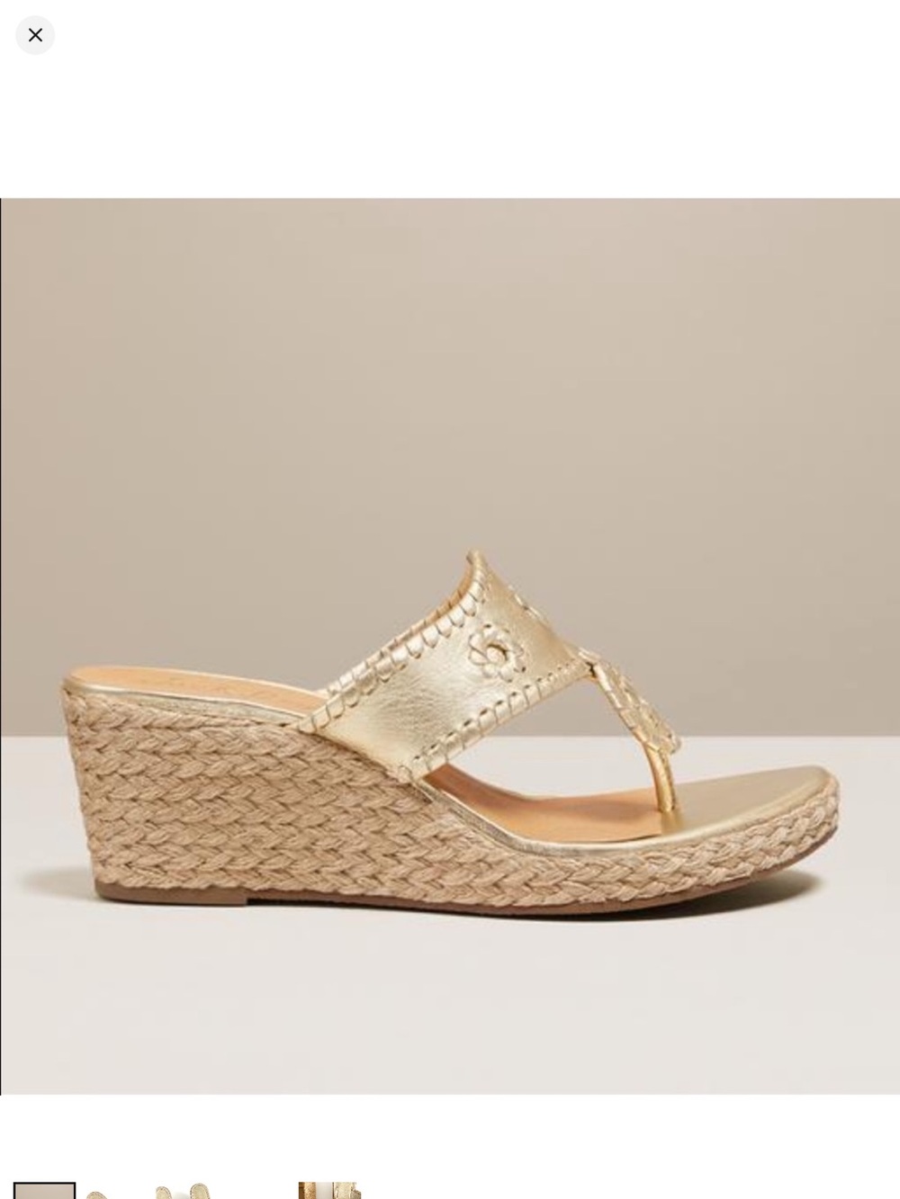 Jack Rogers Mid Wedge style no. 163221WG05 Platinum size 7.5 in good condition
